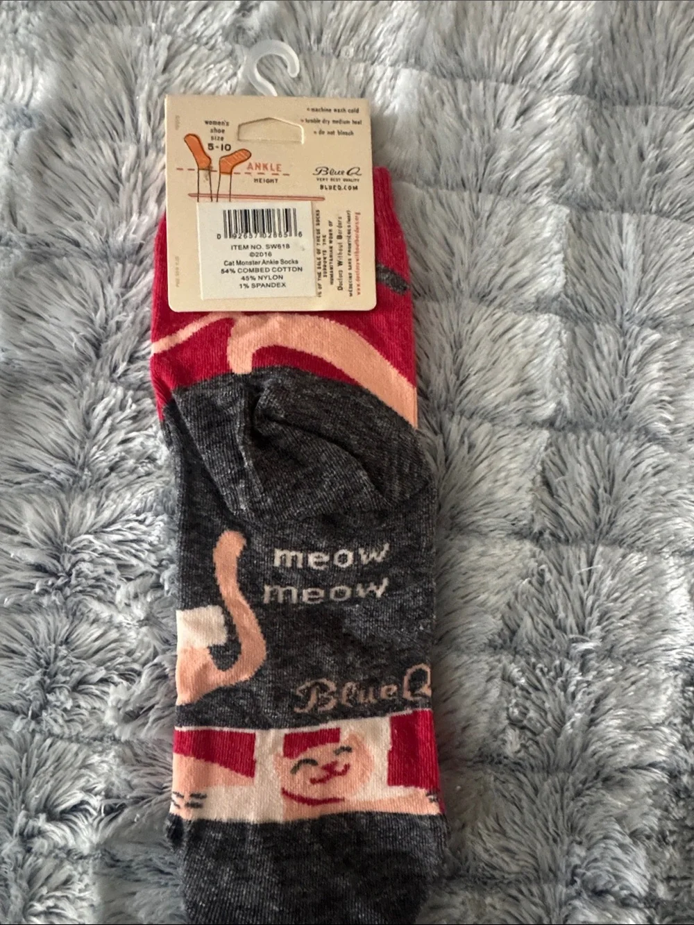 Blue Q Cat Monster Women's Ankle Socks - Red, Pink, Black